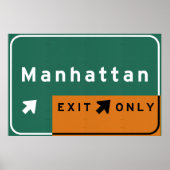 NYC Manhattan Exit Interstate Highway Freeway Road Poster (Vorne)