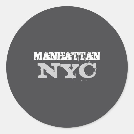 Nyc Manhattan New York City Elegant Black Template Runder Aufkleber (Vorderseite)