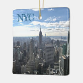 NYC Manhattan Sunny Skyline Empire State Keramikornament (Links)