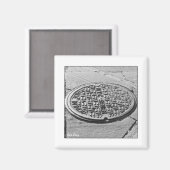 NYC Manhole Cover Magnet (Vorderseite/Rückseite)
