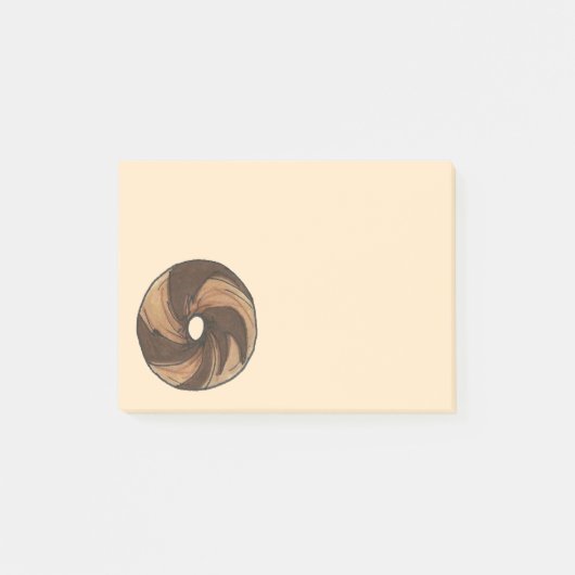 NYC Marble Rye Bagel Breakfast Feinschmecker Post Post-it Klebezettel (Vorderseite)