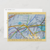 Nyc Metro Plan Karte New York Closeup Travel City (Vorne/Hinten)