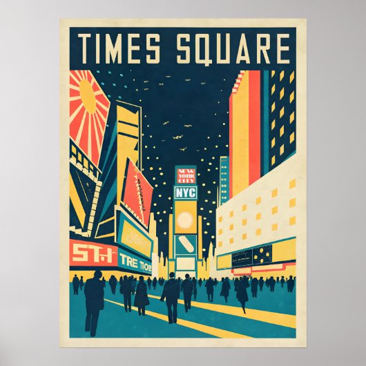 NYC mit atemberaubendem Times Square Poster (Vorne)