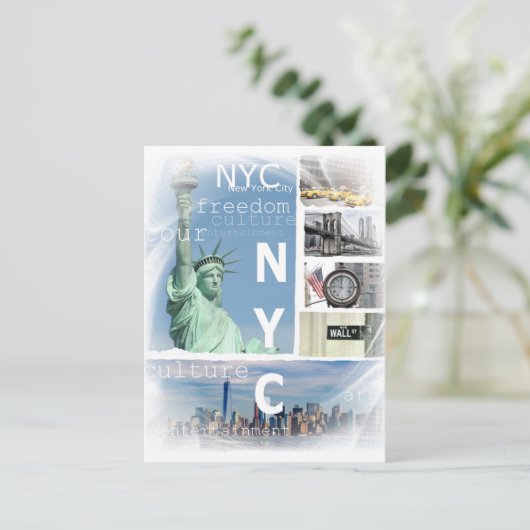 Nyc Modern Pop Art Ny New York City Template Postkarte (Stehend Vorderseite)