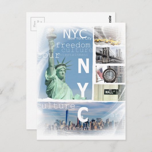 Nyc Modern Pop Art Ny New York City Template Postkarte (Vorne/Hinten)