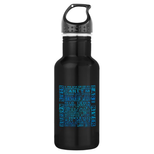 NYC-Nachbarschaften Blue Edelstahlflasche (Vorderseite)