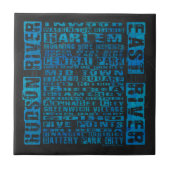 NYC-Nachbarschaften Blue Fliese (Vorderseite)