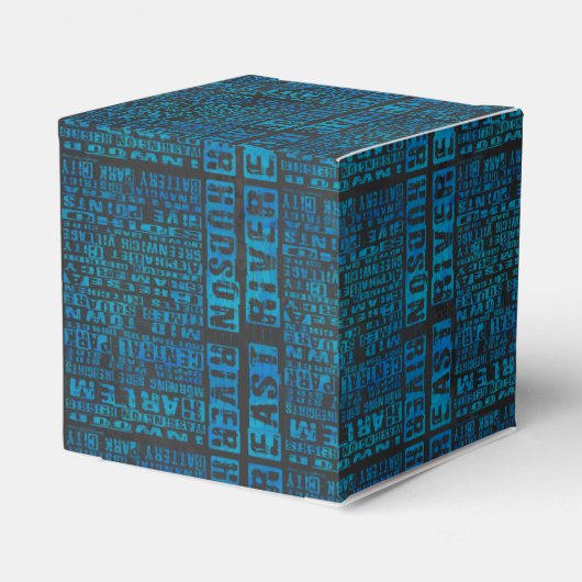 NYC-Nachbarschaften Blue Geschenkschachtel (Rückseite)