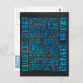 NYC-Nachbarschaften Blue Postkarte (Vorne/Hinten)