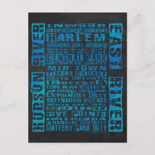 NYC-Nachbarschaften Blue Postkarte (Vorderseite)