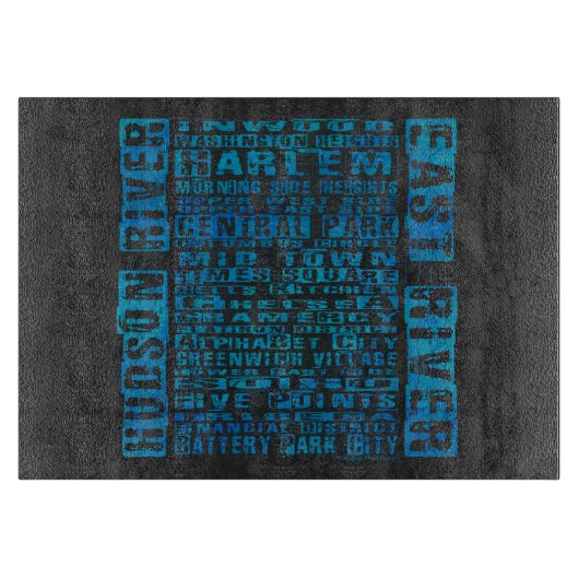 NYC-Nachbarschaften Blue Schneidebrett (Vorderseite)