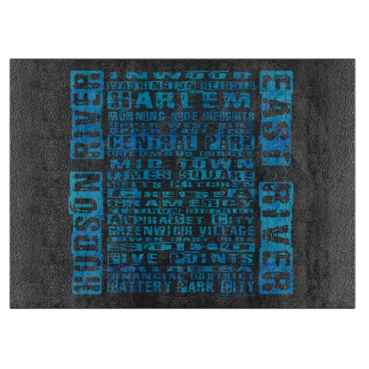 NYC-Nachbarschaften Blue Schneidebrett (Vorderseite)