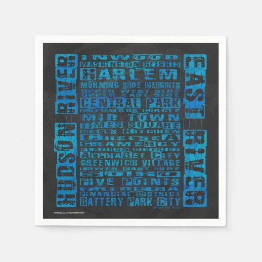 NYC-Nachbarschaften Blue Serviette (Vorderseite)