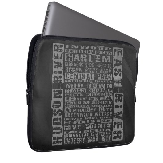NYC-Nachbarschaften Grau Laptopschutzhülle (Vorne Rechts)