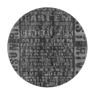 NYC-Nachbarschaften Grau Schneidebrett