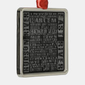 NYC-Nachbarschaften Grau Silbernes Ornament (Rechts)