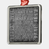 NYC-Nachbarschaften Grau Silbernes Ornament (Links)