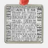 NYC-Nachbarschaften Grau Silbernes Ornament (Vorne)