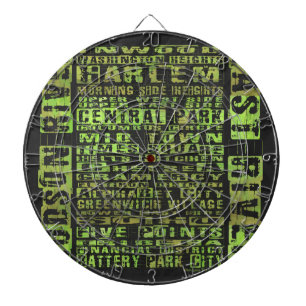 NYC-Nachbarschaften grün Dartscheibe