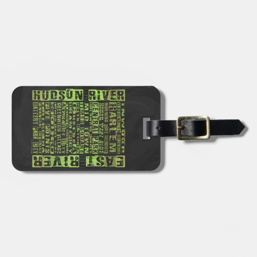 NYC-Nachbarschaften grün Gepäckanhänger (Vorderseite horizontal)