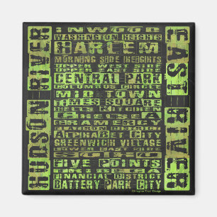 NYC-Nachbarschaften grün Magnet