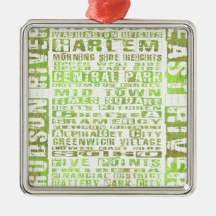 NYC-Nachbarschaften grün Ornament Aus Metall