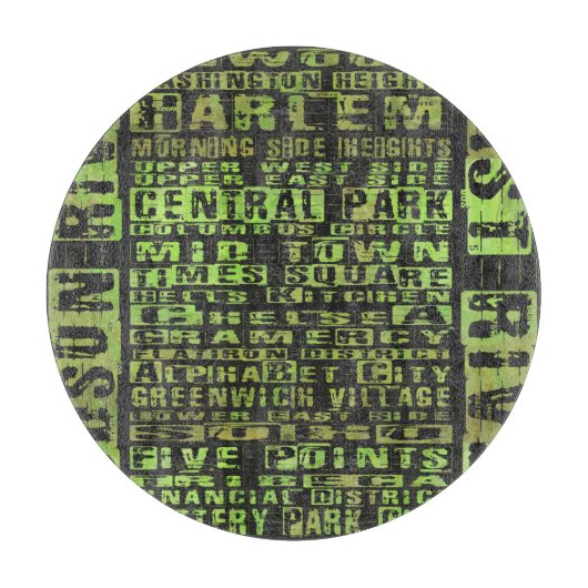 NYC-Nachbarschaften grün Schneidebrett (Vorderseite)