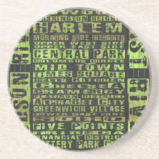 NYC-Nachbarschaften grün Untersetzer (Vorne)