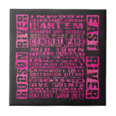 NYC-Nachbarschaften in heißen Rosa Fliese (Vorderseite)