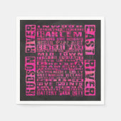 NYC-Nachbarschaften in heißen Rosa Serviette (Vorderseite)