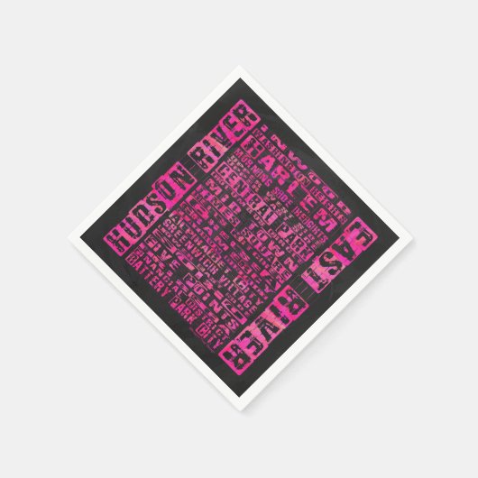 NYC-Nachbarschaften in heißen Rosa Serviette (Ecke)