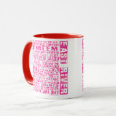 NYC-Nachbarschaften in heißen Rosa Tasse (Vorderseite Links)