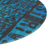 NYC Neighhoods Blue Glass Cutting Board Schneidebrett (Ecke)