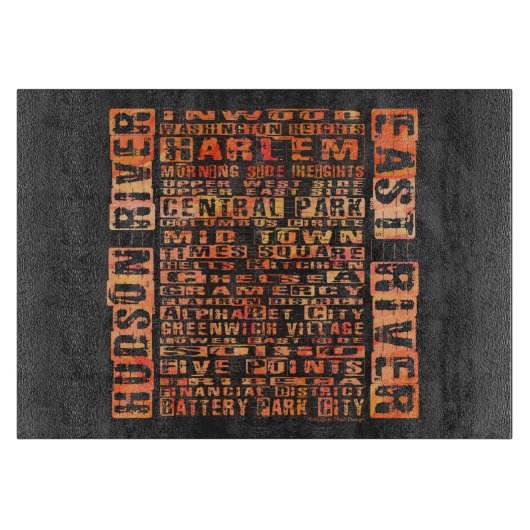 NYC Neighhoods Orange Schneidebrett (Vorderseite)