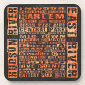 NYC Neighhoods Orange Untersetzer (Vorderseite)