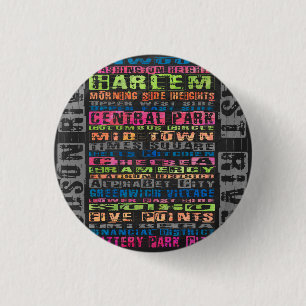 NYC Neighhoods Rainbow Button