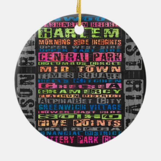 NYC Neighhoods Rainbow Keramik Ornament (Hinten)