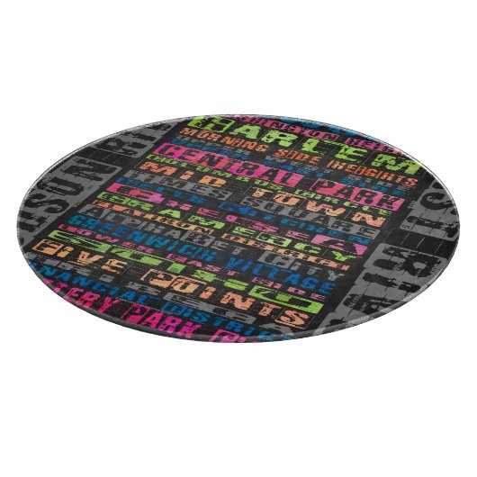 NYC Neighhoods Rainbow Schneidebrett (Ecke)