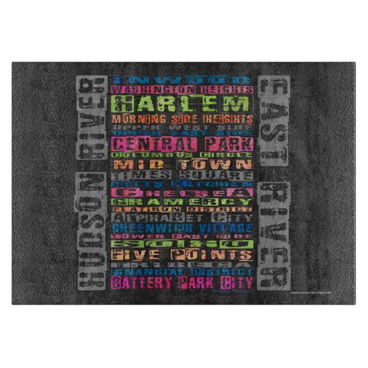 NYC Neighhoods Rainbow Schneidebrett (Vorderseite)