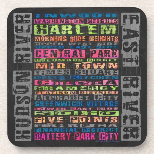 NYC Neighhoods Rainbow Untersetzer (Vorderseite)