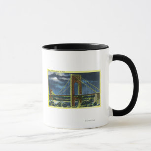 NYC, neue YorkGeorge Washington Brücke nachts Tasse
