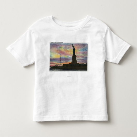 NYC, neue YorkSunrise Ansicht des Freiheitsstatuen Kleinkind T-shirt (Vorderseite)