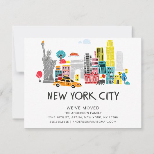 NYC New Beginning Moving Ankündigung (Vorderseite)