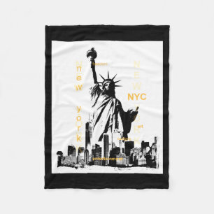 Nyc New York Brooklyn Bridge Liberty Statue Herren Fleecedecke