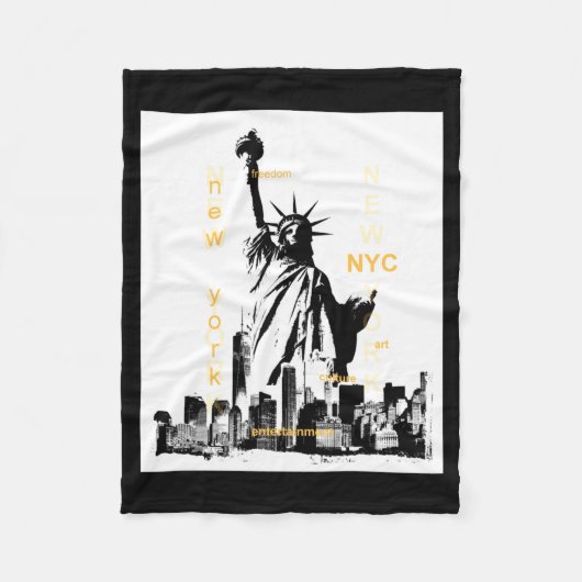 Nyc New York Brooklyn Bridge Liberty Statue Mens  Fleecedecke (Vorderseite)