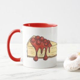 NYC New York Cherry Cheesecake Cake Slice Feinschm Tasse