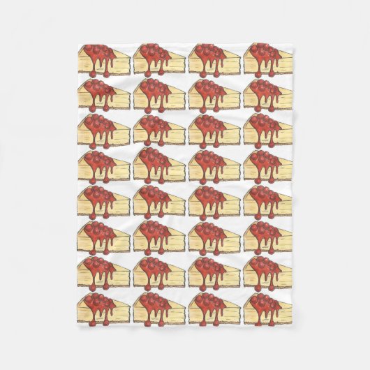NYC New York Cherry Cheesecake Slice Food Dessert Fleecedecke (Vorderseite)
