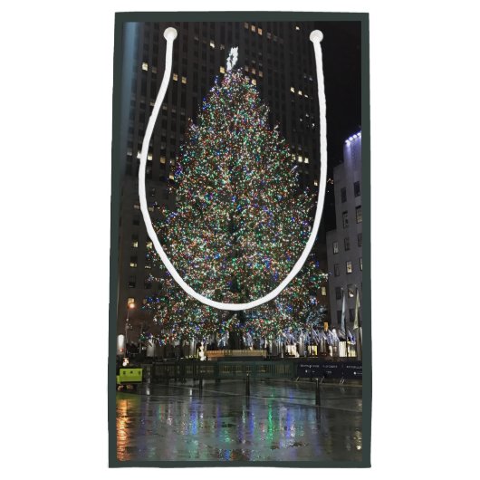 NYC New York Christmas Tree Rockefeller Center Kleine Geschenktüte (Vorderseite)