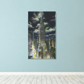 NYC, New York Chrysler Gebäude am Abend # 1 Leinwanddruck (Insitu (Holzboden))