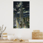 NYC, New York Chrysler Gebäude am Abend # 1 Poster (Küche)